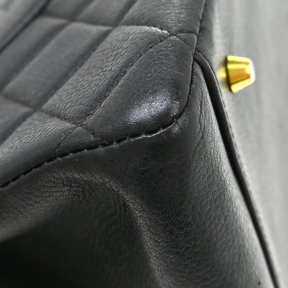 Chanel Vintage Grand Shopping Tote Quilted Caviar, Black, Leather, Tote Bag