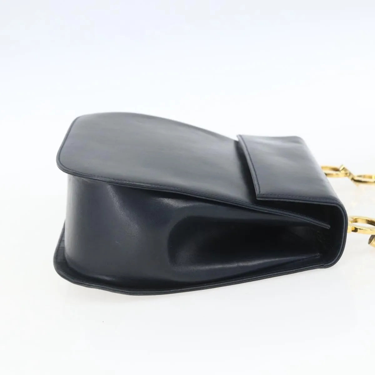 Salvatore Ferragamo Gancini Leather, Navy, Leather, Shoulder Bag