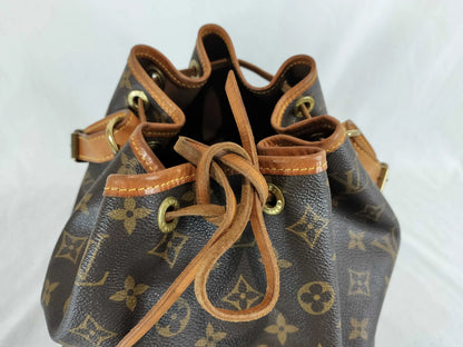Louis Vuitton Petit Noe Monogram Canvas, Brown, Canvas, Shoulder Bag