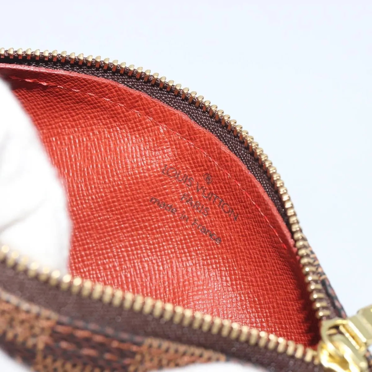 Louis Vuitton Papillon Pochette Damier Ebene, Brown, Canvas, Clutch