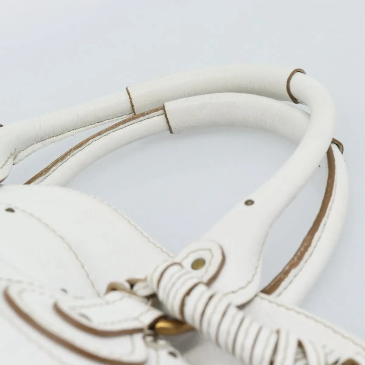 Chloe Paddington Lock Tote Leather, White_gold, Leather, Tote Bag