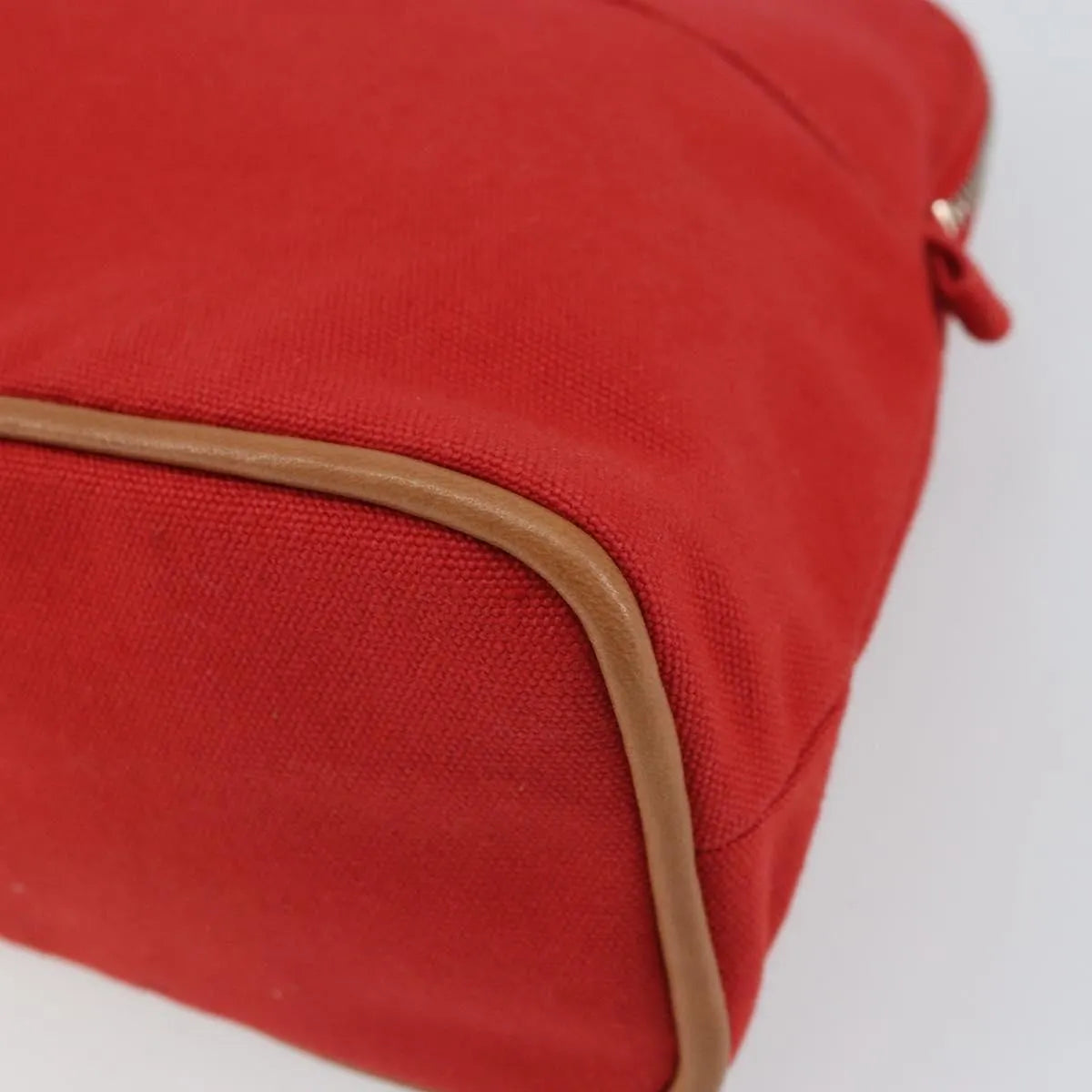 Hermes Bolide Canvas, Red, Canvas, Clutch