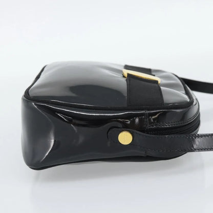 Salvatore Ferragamo Vala Patent Leather, Black, Patent Leather, Shoulder Bag