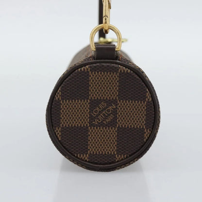 Louis Vuitton Papillon Pochette Damier Ebene, Brown, Canvas, Clutch
