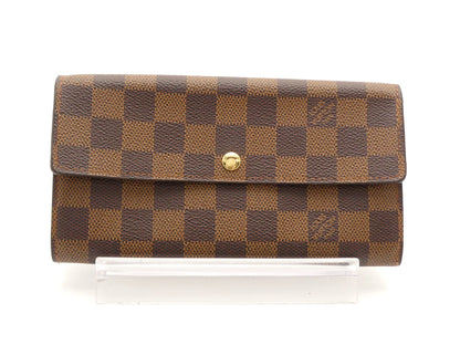 Louis Vuitton Portefeuille Sarah Damier, Brown, Canvas, Wallet