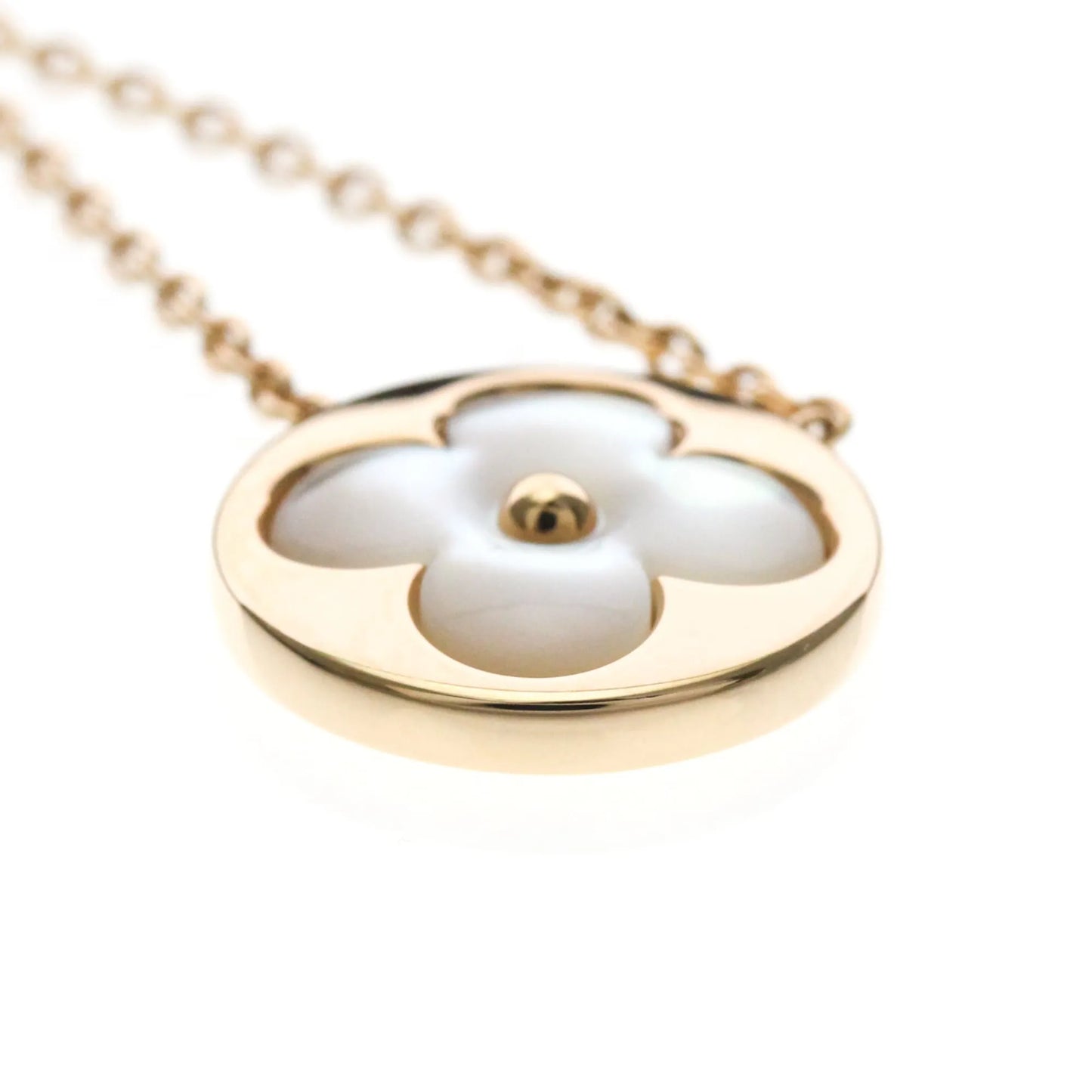 Louis Vuitton Color Blossom Medallion Pendant 18K Rose Gold with Mother of Pearl and Diamond, Gold, Pink Gold, Necklace