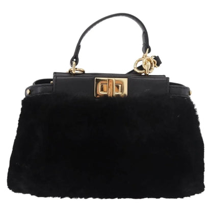 Fendi Peekaboo Fur, Black, Fur, Handbag