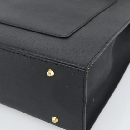 Saint Laurent Vintage Leather, Black, Leather, Tote Bag
