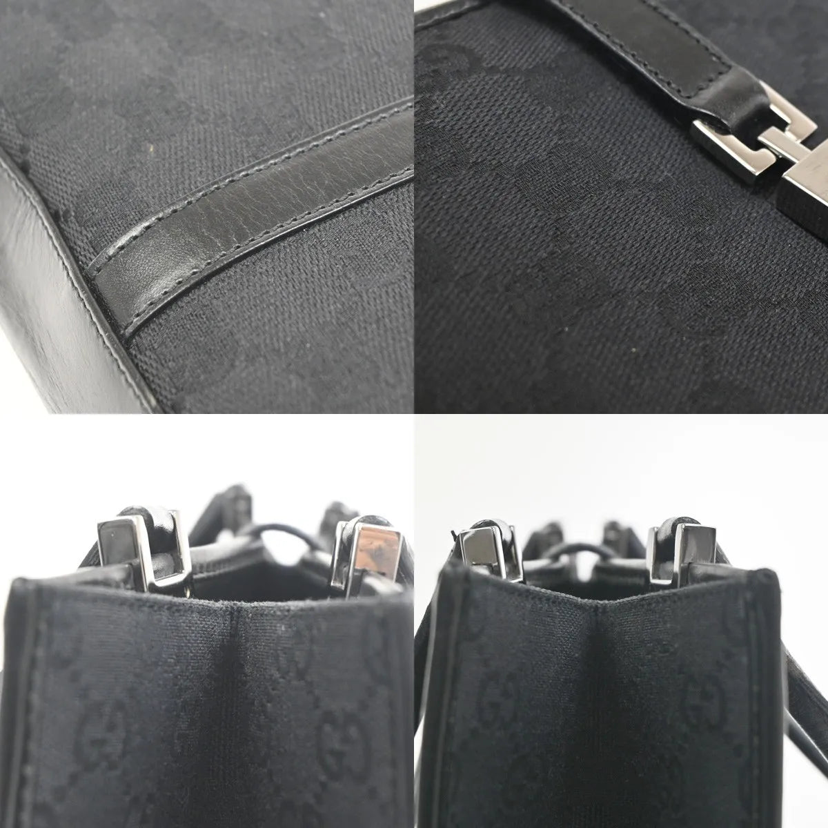 Gucci Jackie Tote GG Canvas and leather, Black, Canvas, Handbag