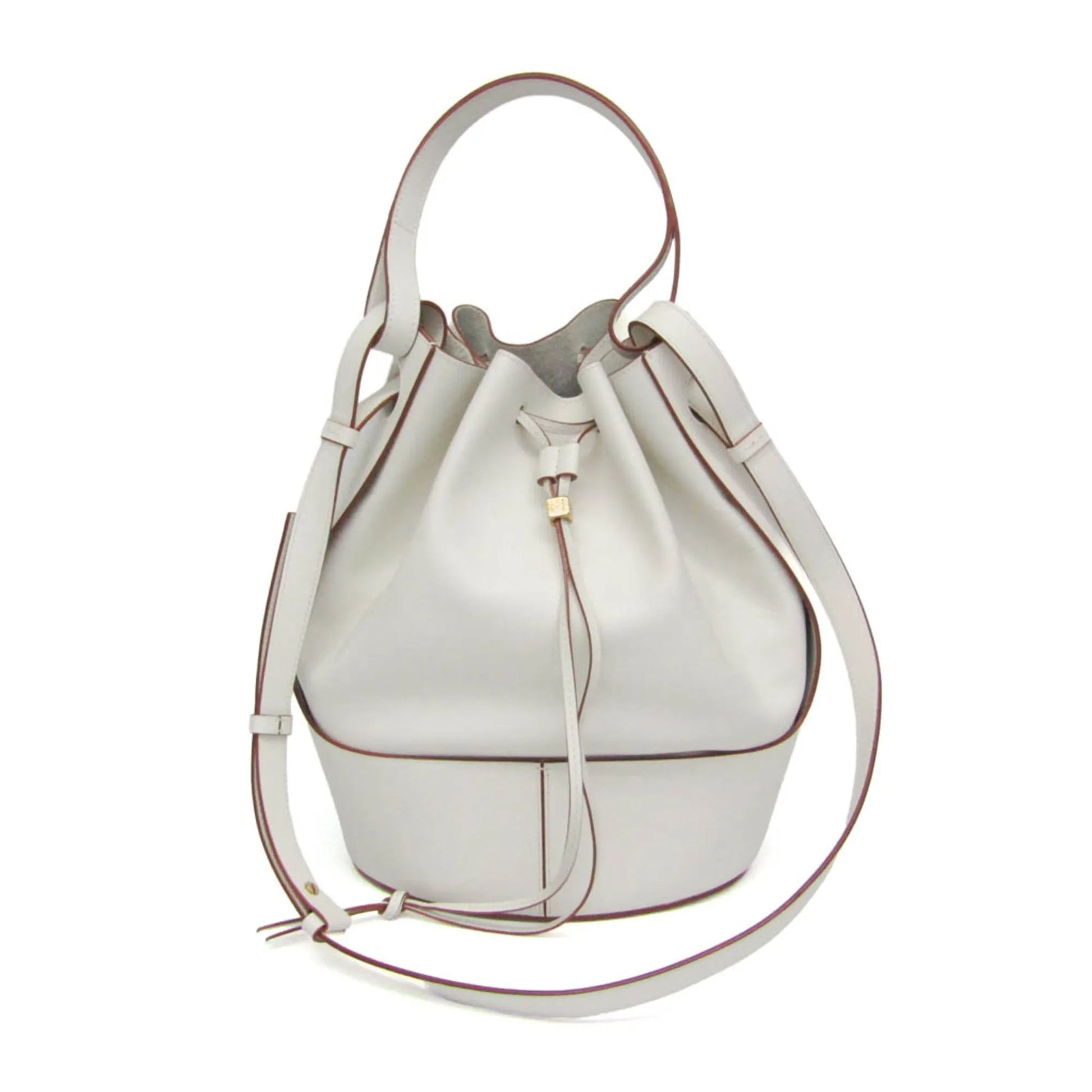 Loewe Balloon Bucket Leather, White, Leather, Handbag