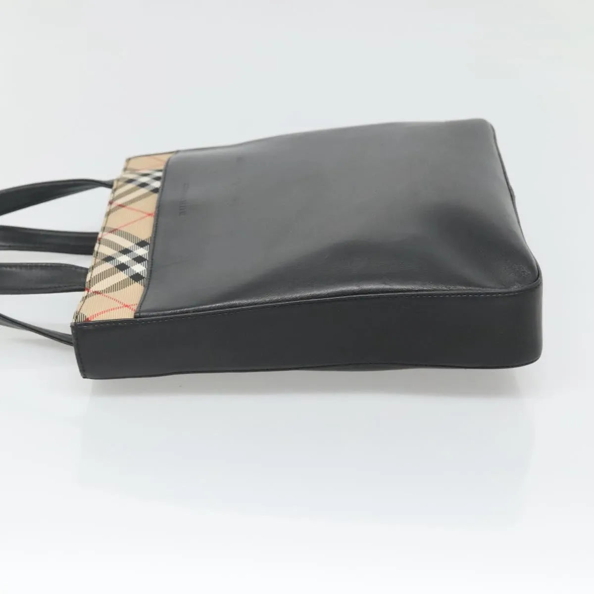 Burberry Nova check Canvas and Leather, Black, Leather, Handbag