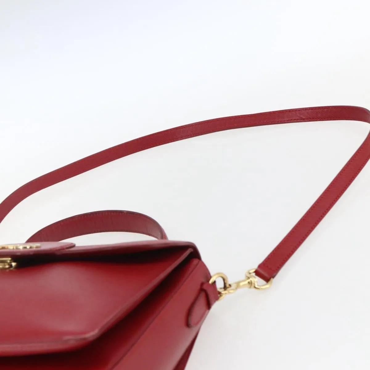 Salvatore Ferragamo Gancini Leather, Red, Leather, Handbag