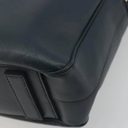 Prada Zip Around Saffiano Leather, Navy, Leather, Briefcase