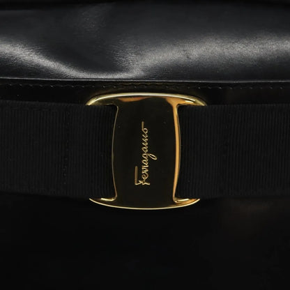 Salvatore Ferragamo Vara Bow camera Leather, Black, Leather, Shoulder Bag