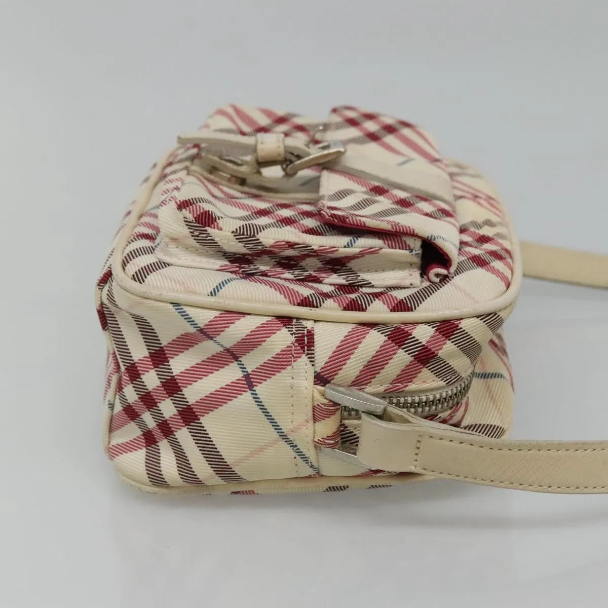 Burberry Nova Check Blue Label Nylon, White, Nylon, Shoulder Bag