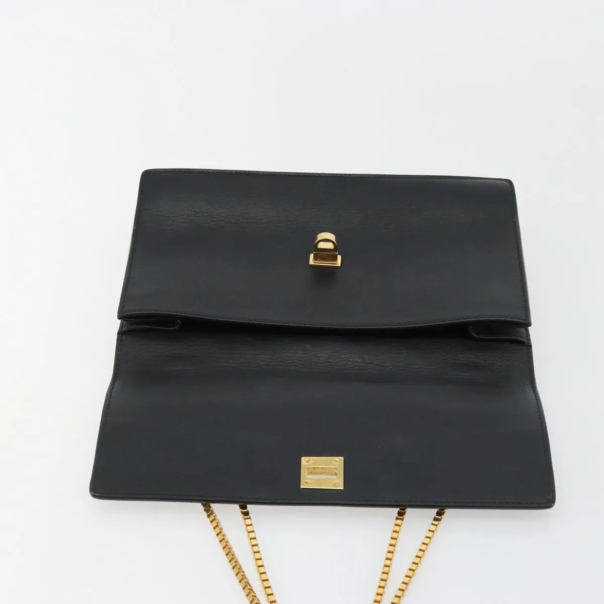 Versace Medusa Flap Chain Leather, Black, Leather, Shoulder Bag