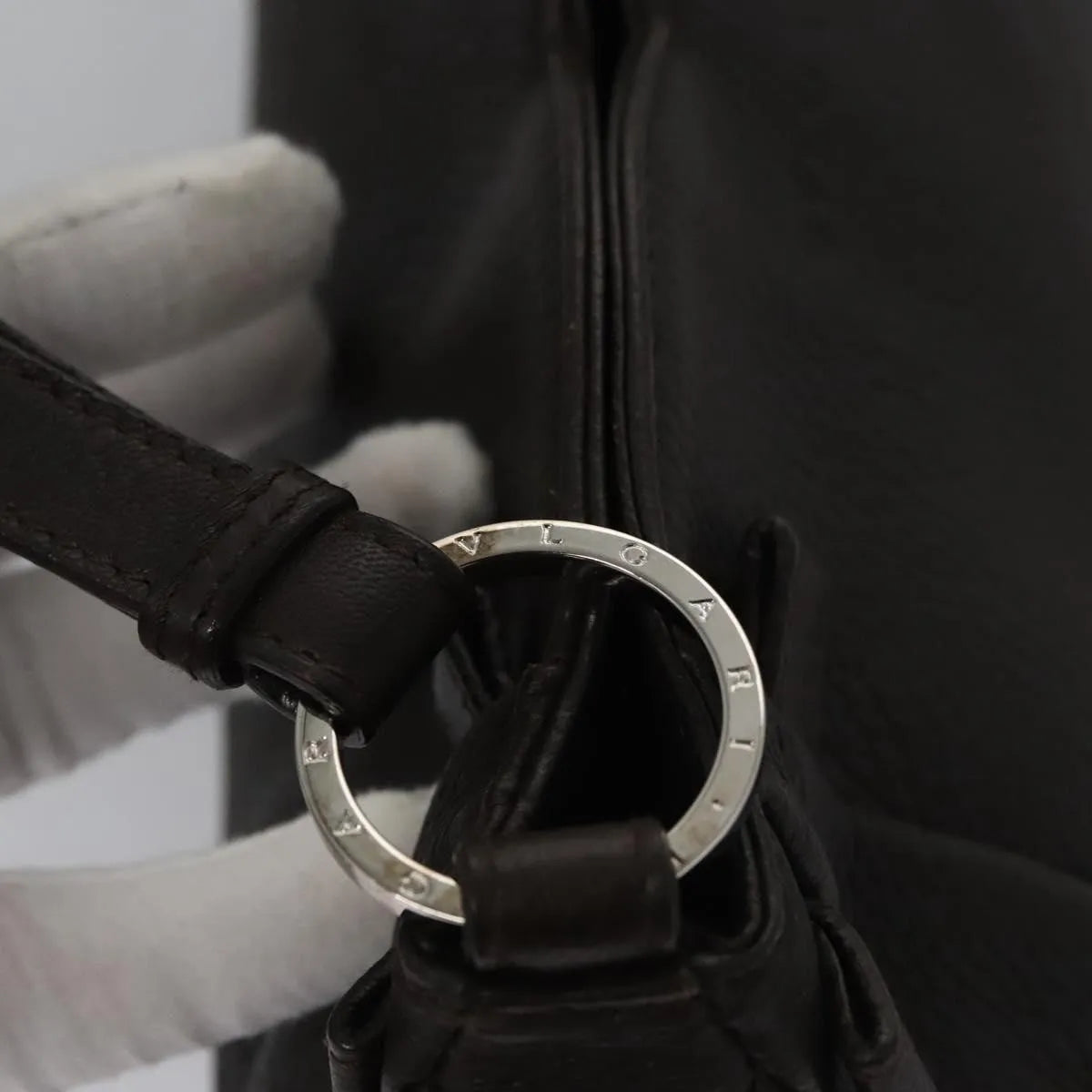 Bvlgari Handbag Leather, Brown, Leather, Handbag