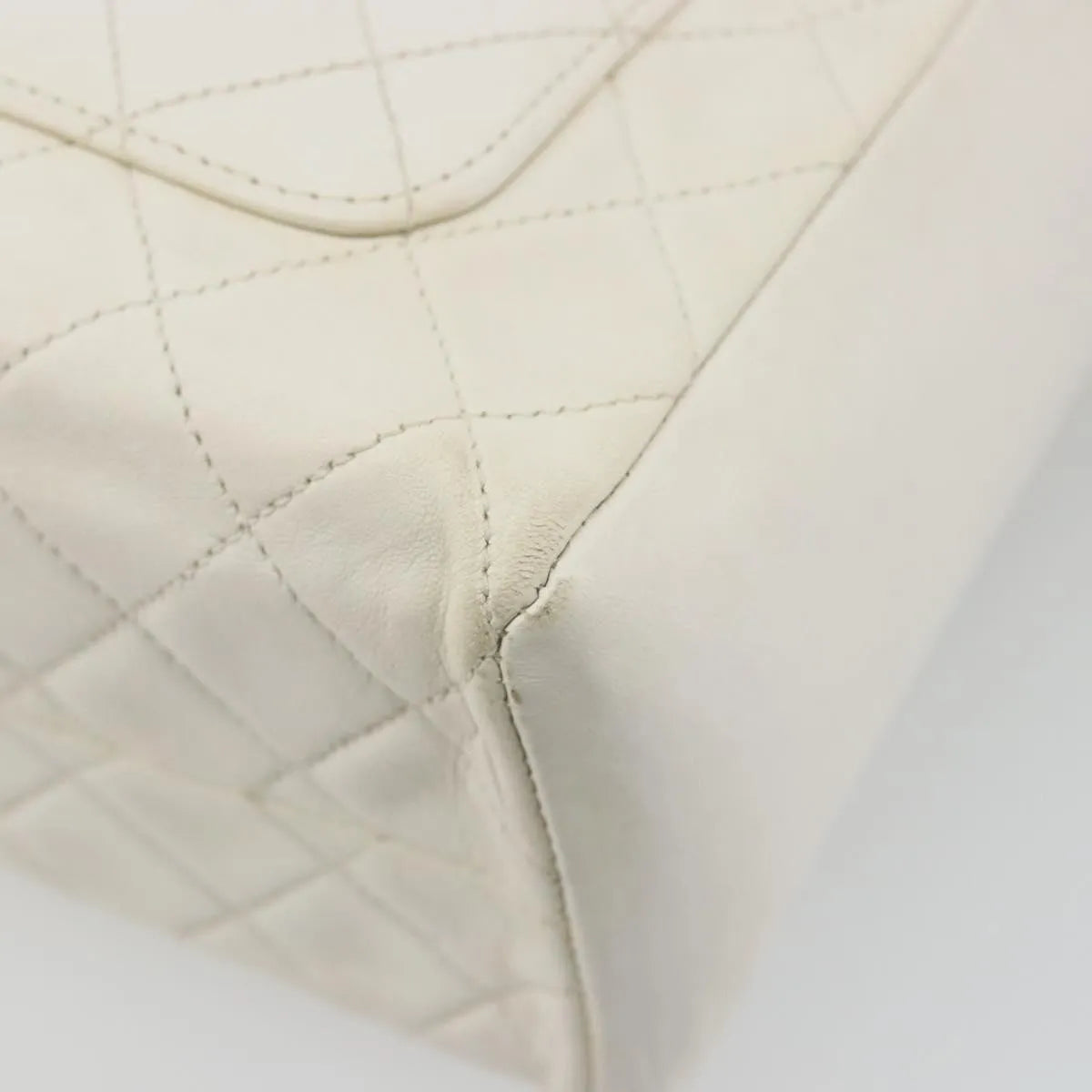Chanel CC handbag Leather, White, Canvas, Handbag