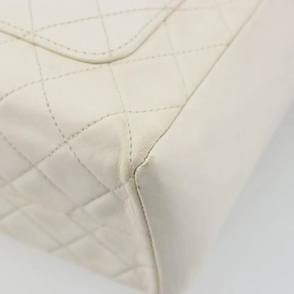 Chanel CC handbag Leather, White, Canvas, Handbag