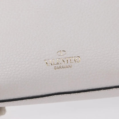Valentino Garavani Rockstud Flip Lock Flap Leather, White_gold, Leather, Shoulder Bag