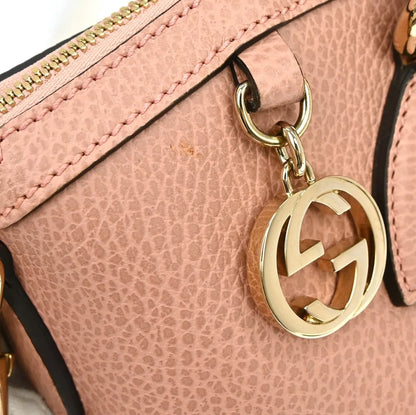 Gucci GG Charm Convertible Dome Satchel Leather, Pink, Leather, Handbag