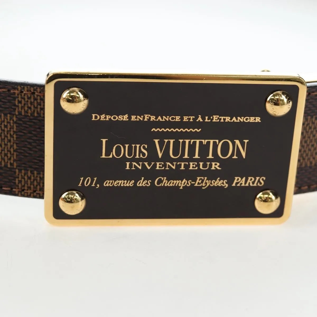 Louis Vuitton Inventeur Belt Damier Ebene, Brown, Canvas, Belt