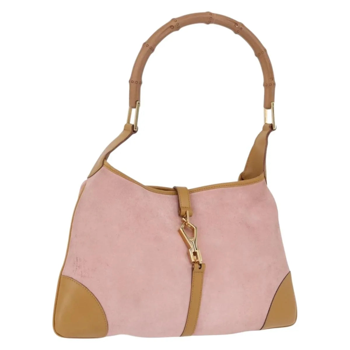 Gucci Bamboo Jackie Suede, Pink, Suede, Handbag
