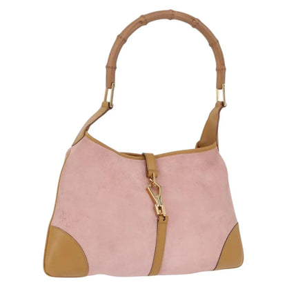 Gucci Bamboo Jackie Suede, Pink, Suede, Handbag