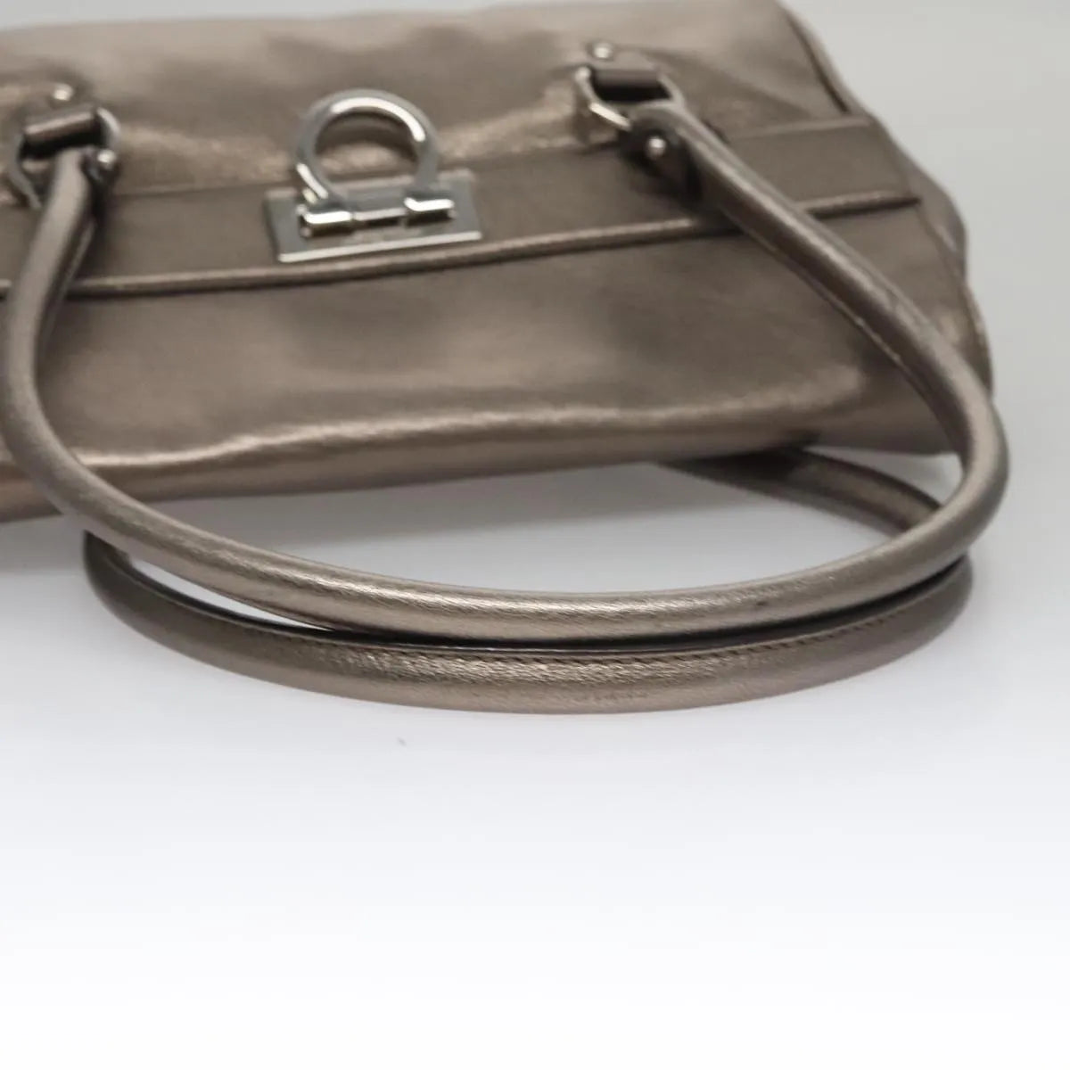 Salvatore Ferragamo Sofia Satchel Leather, Silver, Leather, Handbag