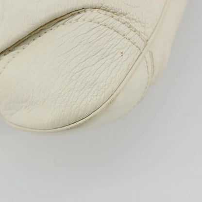 Salvatore Ferragamo Gancini Leather, White, Leather, Handbag