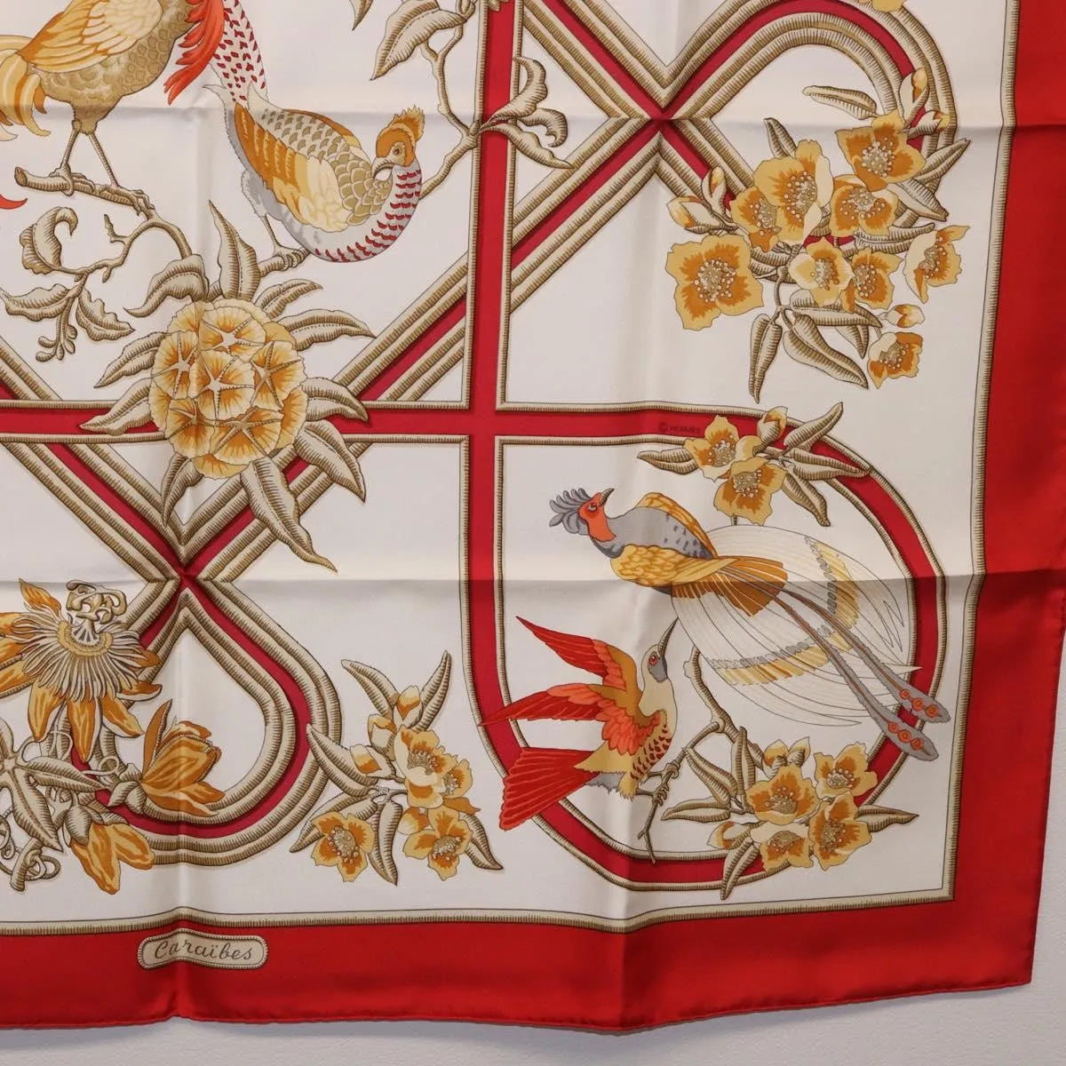 Hermes Carré 90 Silk multicolor, Red, Silk, Scarf