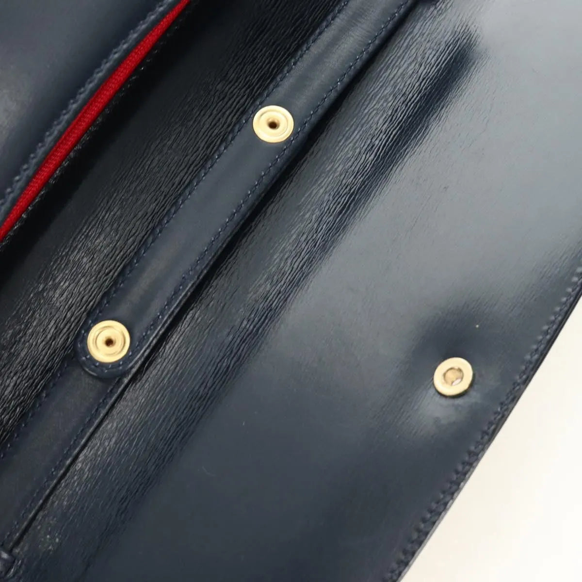 Gucci Chain Flap Leather, Navy, Leather, Shoulder Bag