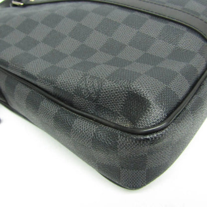 Louis Vuitton Porte-Documents Voyage Damier, Black, Canvas, Briefcase