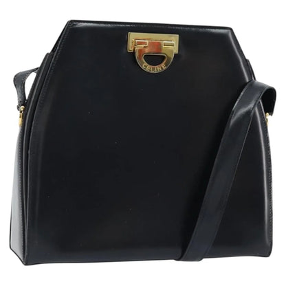 Celine Vintage Leather, Black, Leather, Shoulder Bag