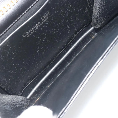 Christian Dior Vintage Clipper closure clutch with logo leather, Black, Leather, Crossbody Bag