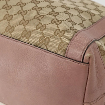 Gucci Vintage Interlocking G Canvas and Leather, Beige, Canvas, Handbag