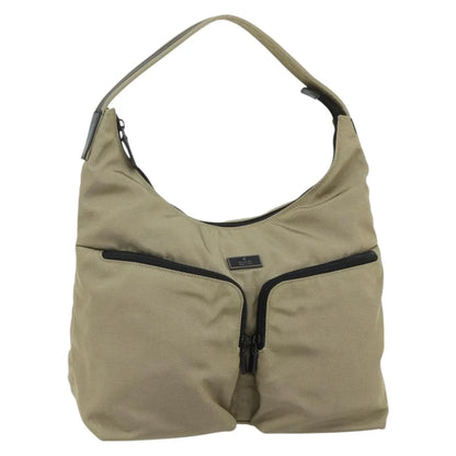 Gucci Double Pocket Hobo Nylon, Beige, Nylon, Shoulder Bag