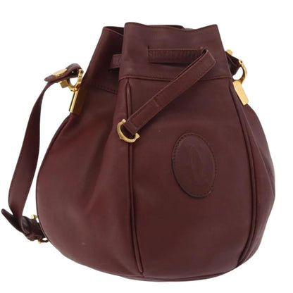 cartier Must de cartier Leather, Burgundy, Leather, Shoulder Bag