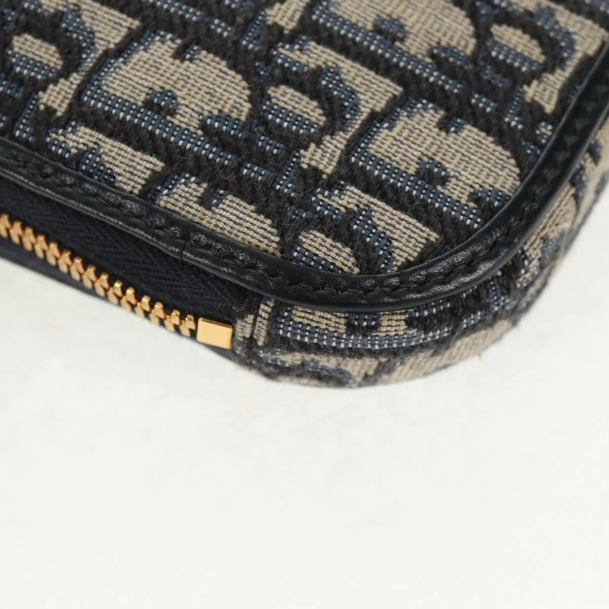 Christian Dior 30 Montaigne Phone Holder on Chain Oblique Canvas, Navy, Canvas, Clutch