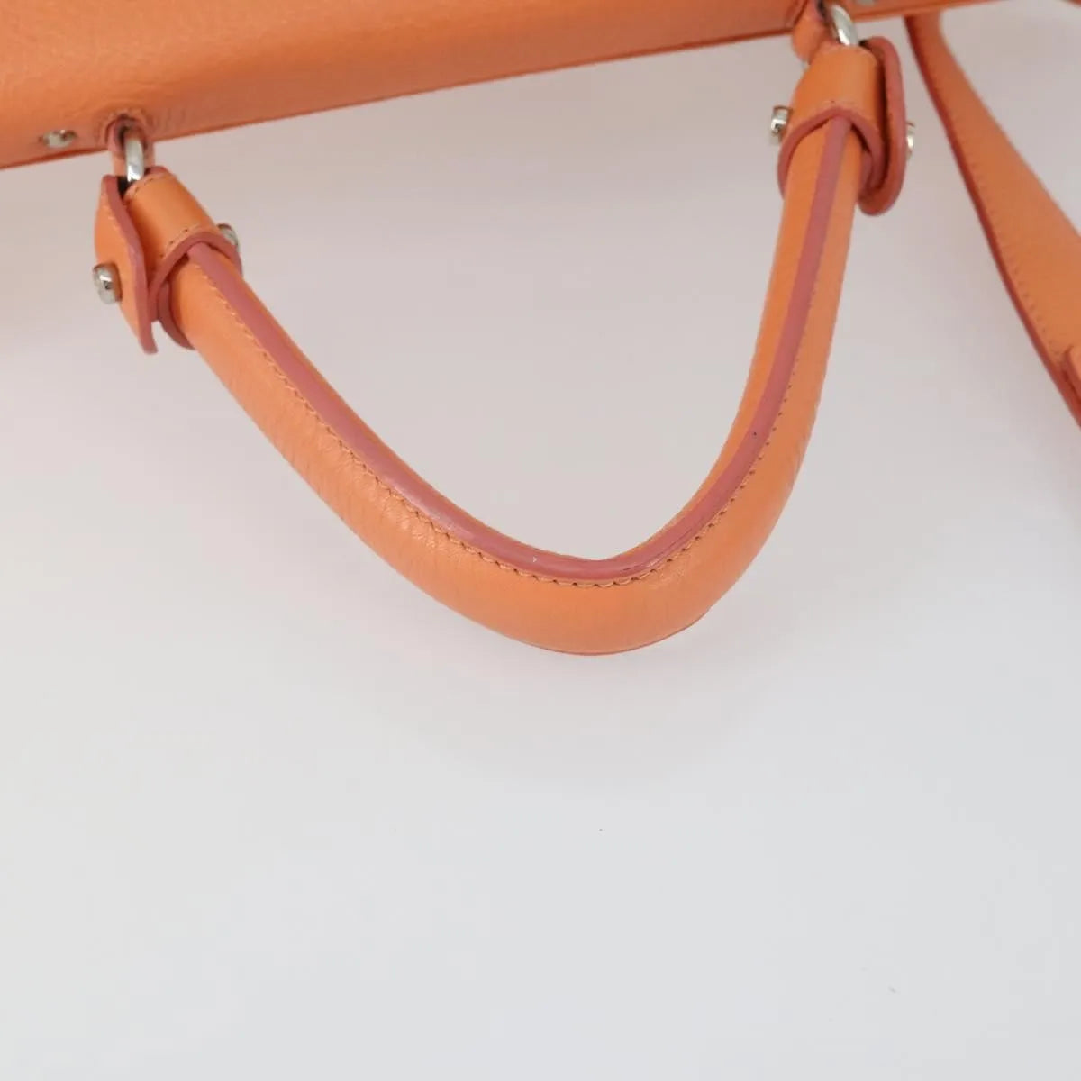 Salvatore Ferragamo Sofia Satchel Grainy Leather, Orange, Leather, Handbag