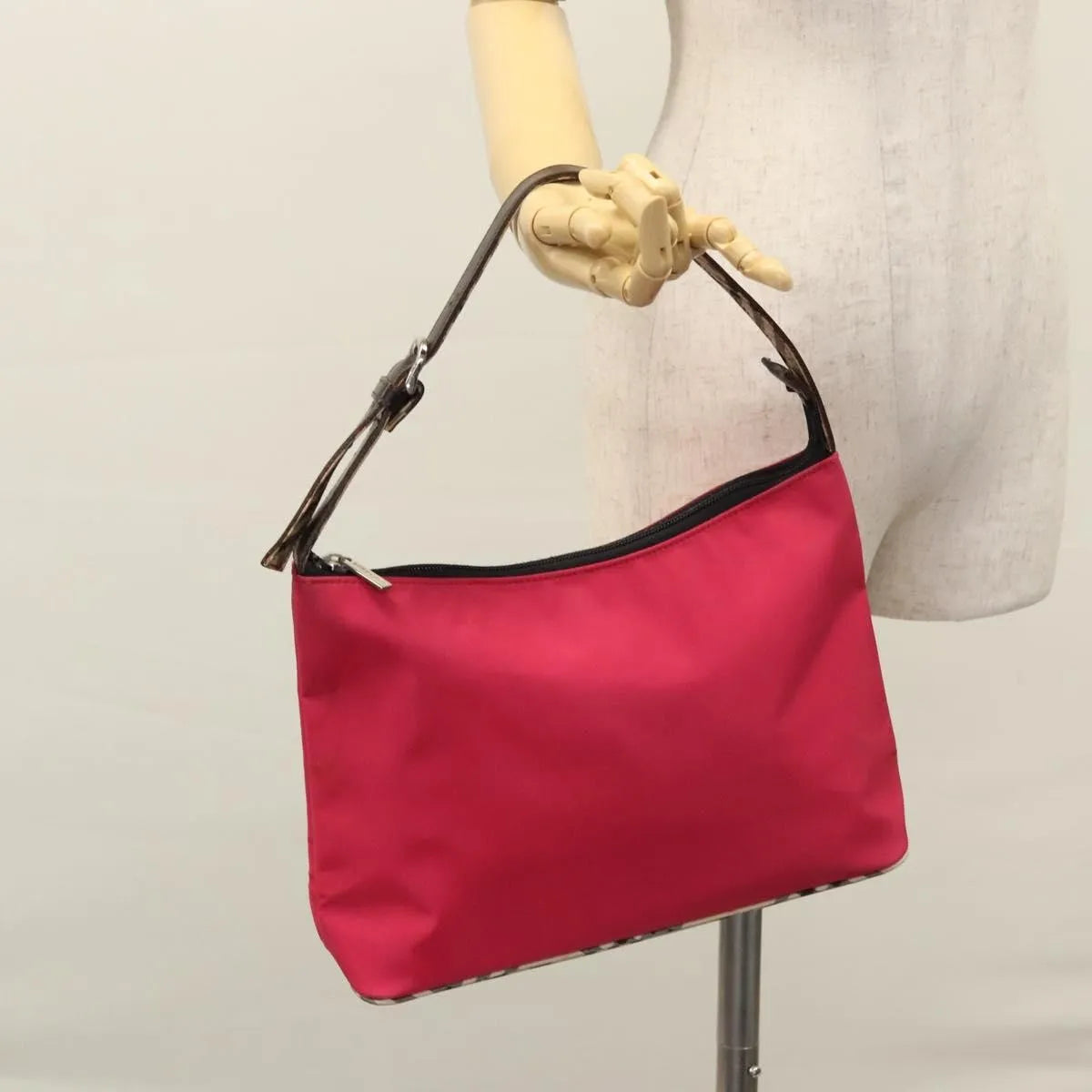Burberry Nova Check Blue Label Nylon, Pink, Nylon, Shoulder Bag