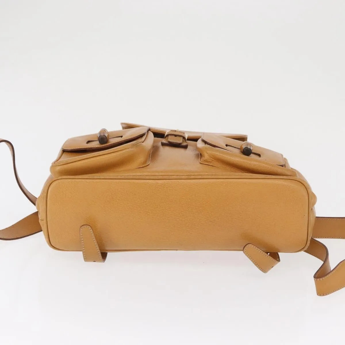 Gucci Vintage Bamboo Leather, Brown, Leather, Backpack