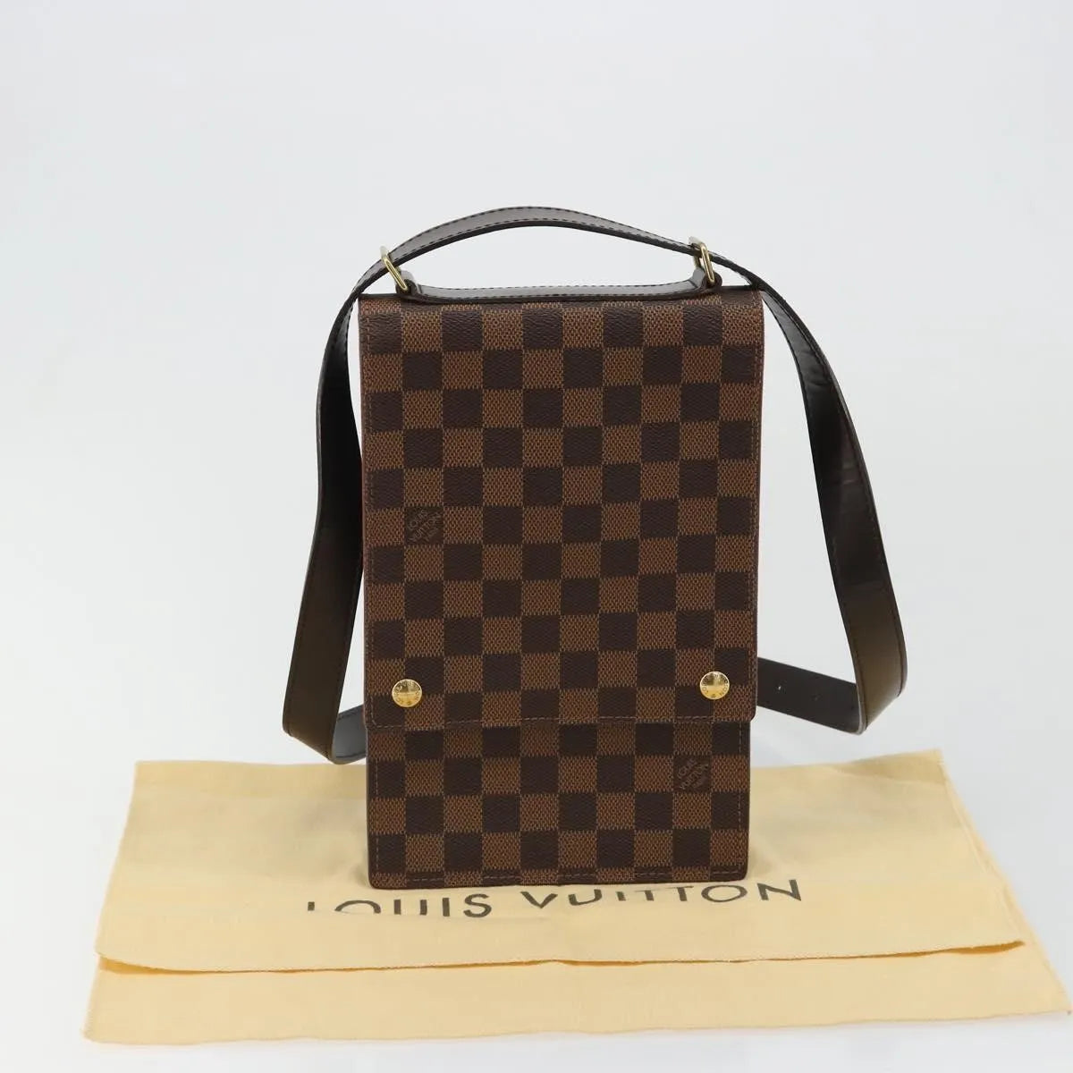 Louis Vuitton Portobello Messenger Damier, Brown, Canvas, Shoulder Bag