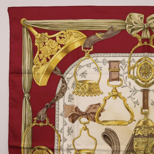 Hermes Carré 90 Silk multicolor, Burgundy, Silk, Scarf