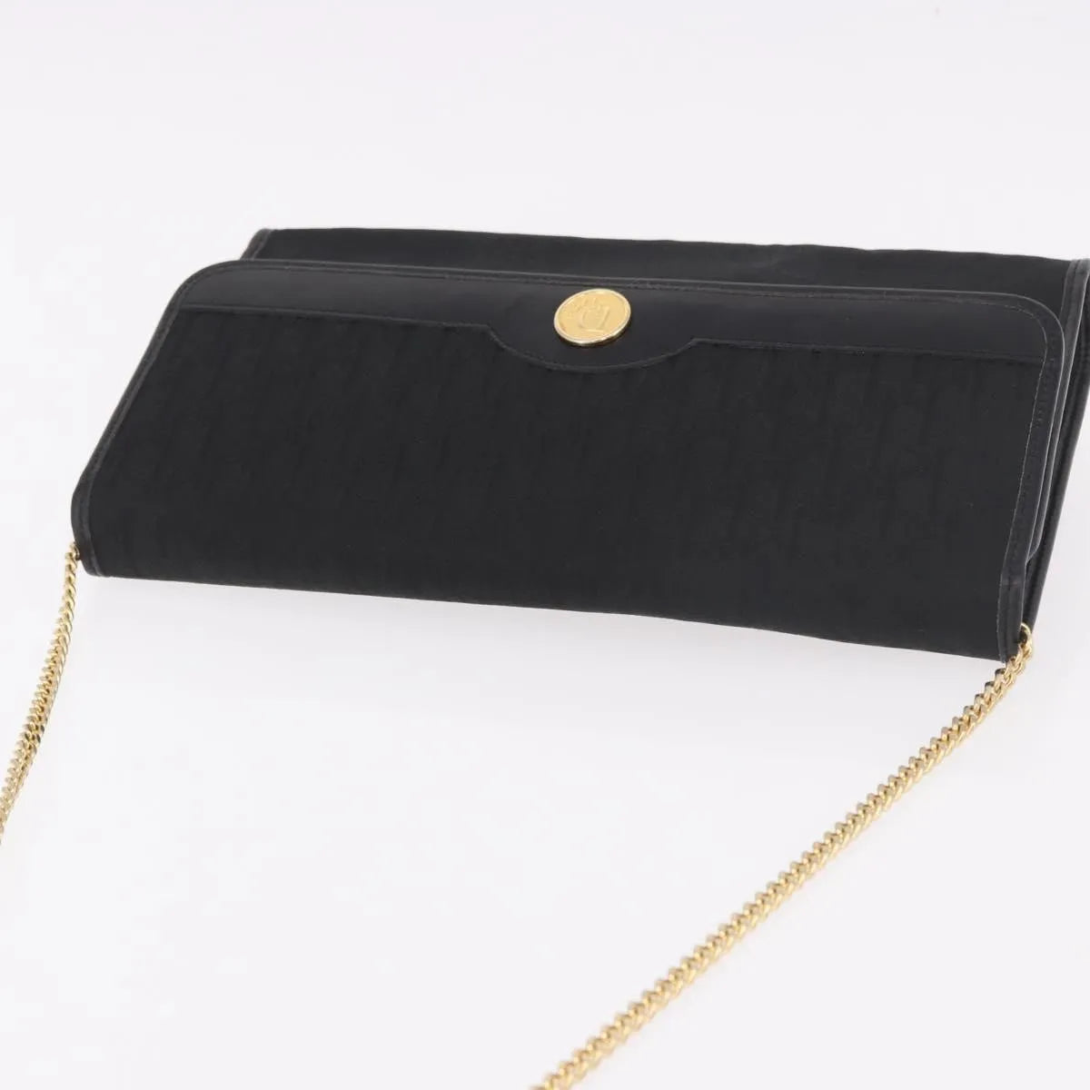 Christian Dior Vintage Honeycomb chain Canvas, Black, Canvas, Shoulder Bag