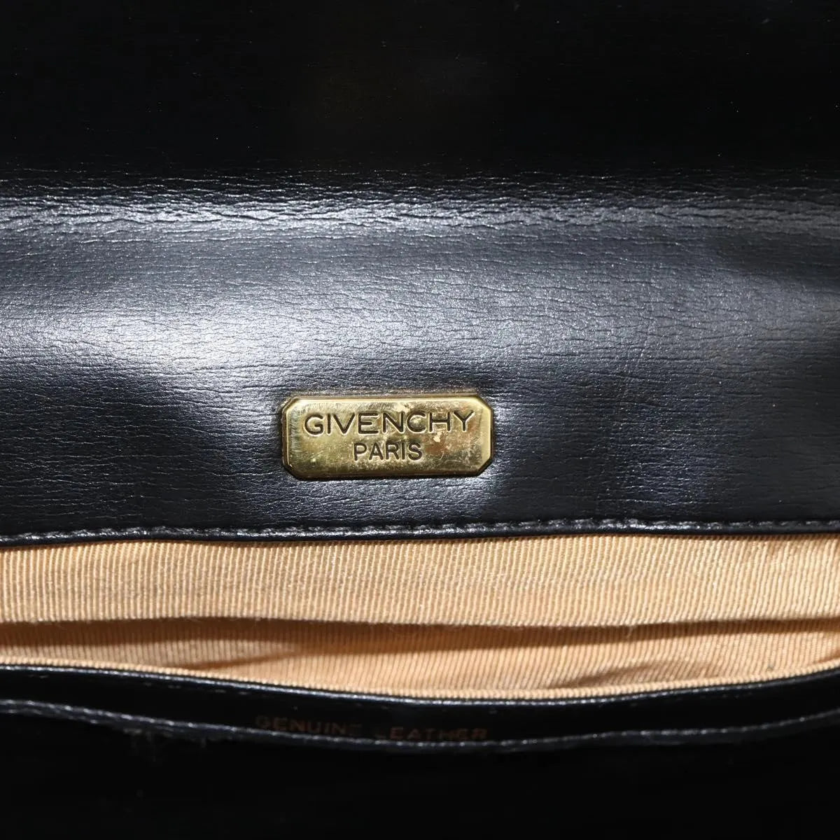 Givenchy Vintage 4G Leather, Black, Leather, Shoulder Bag