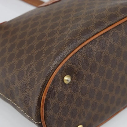 Celine Vintage Macadam Canvas and Leather, Brown, Canvas, Tote Bag