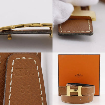 Hermes Constance Reversible Belt Leather, Brown, Leather, Belt