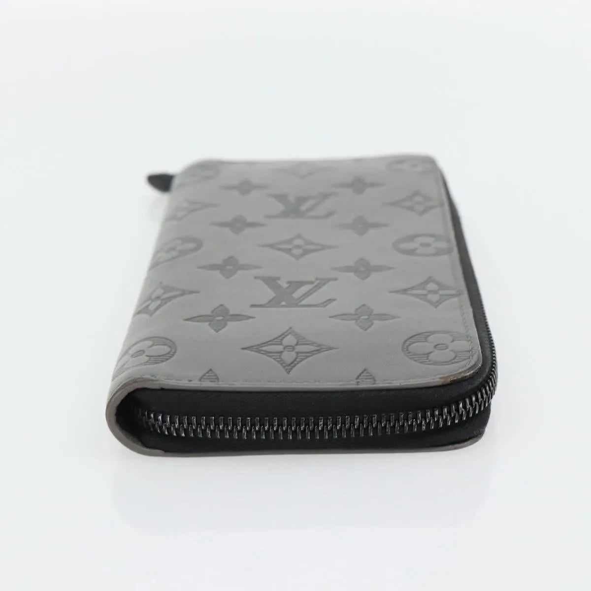 Louis Vuitton Zippy Wallet Vertical Monogram Shadow Leather, Gray, Canvas, Wallet
