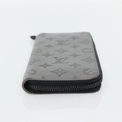 Louis Vuitton Zippy Wallet Vertical Monogram Shadow Leather, Gray, Canvas, Wallet